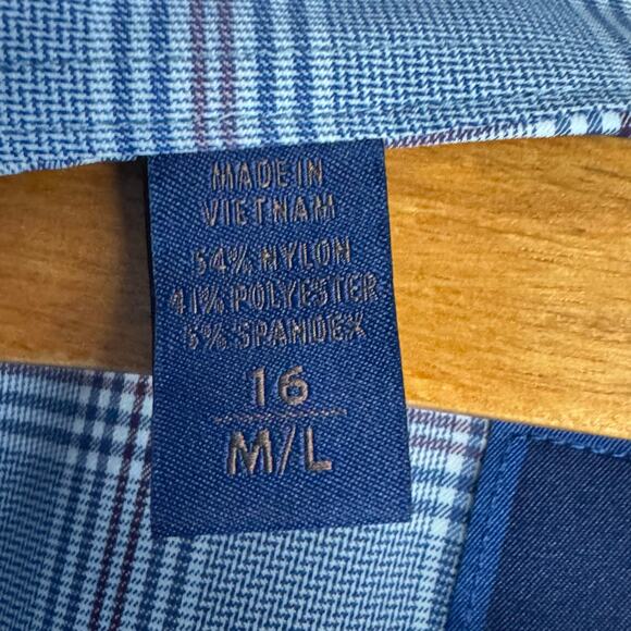DAVID DONAHUE FUSION PERFORMANCE PLAID BUTTON UP SHIRT IN BLUE NWT MEN'S 16 M/L - Picture 12 of 14